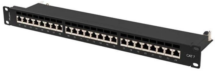 LANBERG patch panel 24 port 1U cat.7 FTP juodas