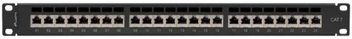 LANBERG patch panel 24 port 1U cat.7 FTP juodas