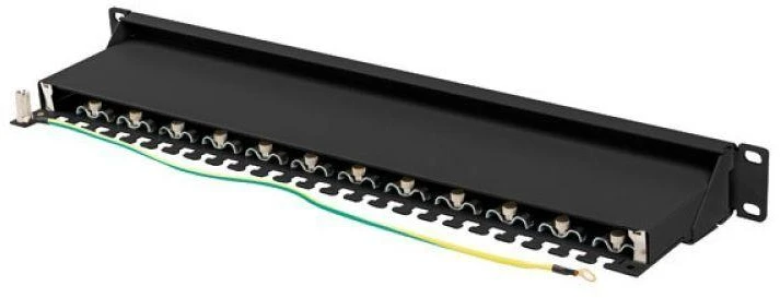 LANBERG patch panel 24 port 1U cat.7 FTP juodas