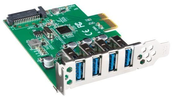 LANBERG išplėtimo plokštė PCI Express > 4 x USB 3.1 GEN1 + žemo profilio laikiklis