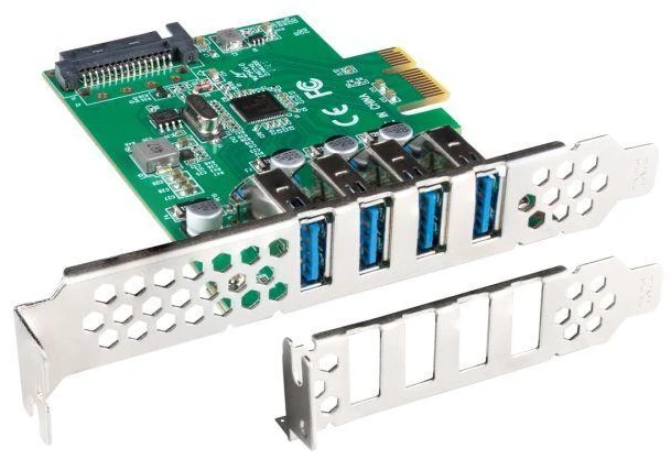 LANBERG išplėtimo plokštė PCI Express > 4 x USB 3.1 GEN1 + žemo profilio laikiklis