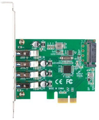 LANBERG išplėtimo plokštė PCI Express > 4 x USB 3.1 GEN1 + žemo profilio laikiklis
