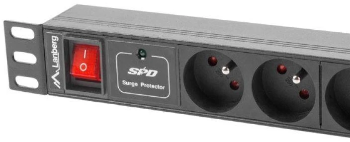 LANBERG PDU-04E04I-0200-BK Maitinimo blokas 1U 16A 8 lizdai 4xE-4xIEC 2m Juodas