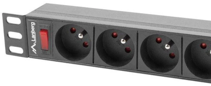 LANBERG PDU-09E-0300-BK PDU 1U 16A 9 sockets uni-schuko 3m Juodas