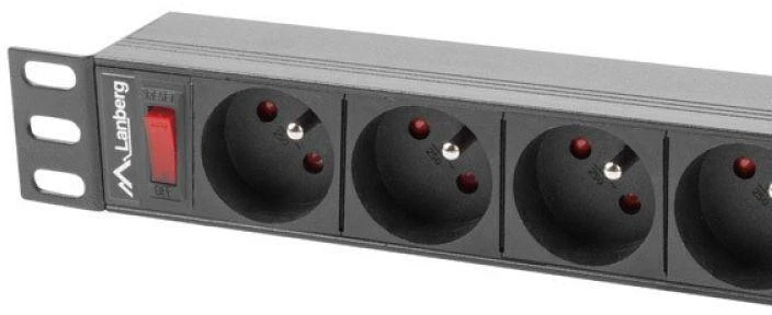 LANBERG PDU-09E-0300-BK PDU 1U 16A 9 sockets uni-schuko 3m Juodas
