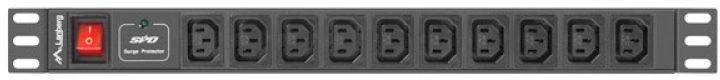 LANBERG PDU-10I-0200-IEC-BK PDU 1U 10A 10 lizdai IEC C13 2m Juodas