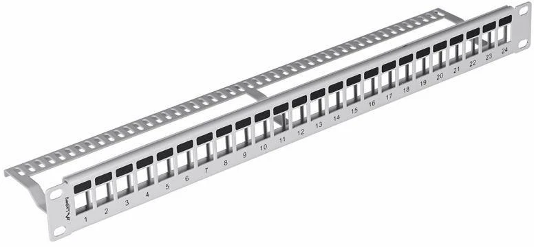 LANBERG PPKS-1024-S Keystone Patch Panel 19inch 24 port 1U pilka