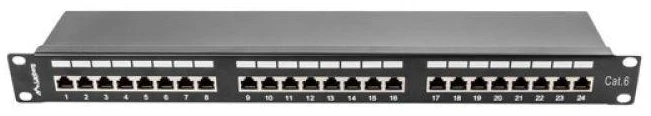 LANBERG PPS6-1024-B Patch Panel 24 prievadai 1U kat. 6 ekranuoti judai