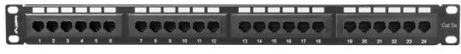 LANBERG PPU5-1024-B Patch Panel 24 port 1U cat. 5e juodas