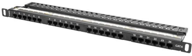 LANBERG PPU6-0024-B Patch Panel 24 port 0.5U cat. 6 juodas