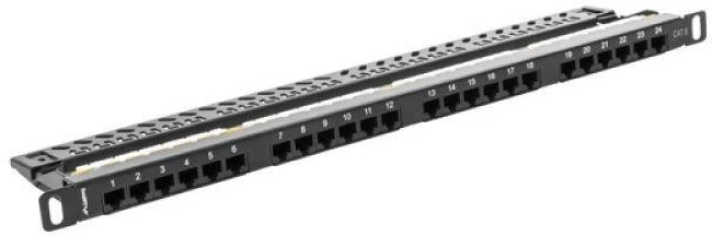 LANBERG PPU6-0024-B Patch Panel 24 port 0.5U cat. 6 juodas