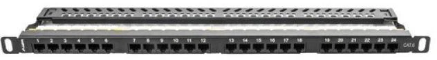LANBERG PPU6-0024-B Patch Panel 24 port 0.5U cat. 6 juodas