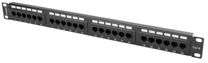 LANBERG PPU6-1024-B Patch Panel 24 port 1U cat. 6 juodas