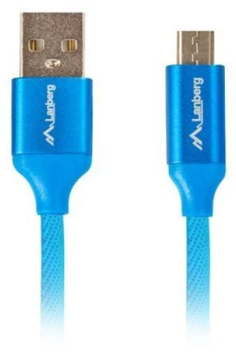 LANBERG CA-USBM-20CU-0010-BL laidas Premium Quick Charge 3.0 USB Micro-B M ->A M 1M Mėlyna