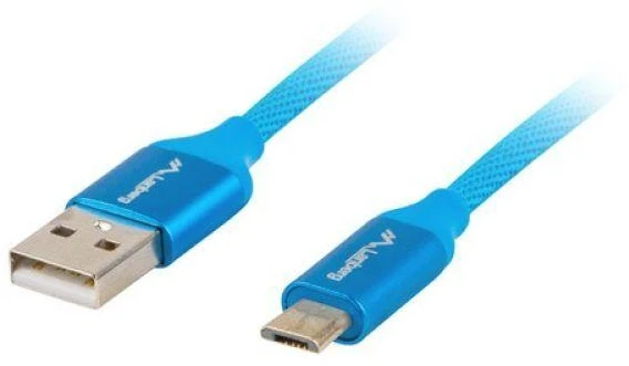 LANBERG CA-USBM-20CU-0018-BL laidas Premium Quick Charge 3.0 USB Micro-B M A M 1.8M Mėlyna