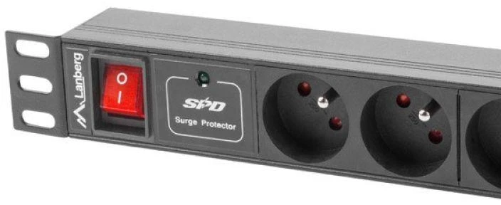 LANBERG PDU-07E-0200-IEC-BK PDU 1U 10A 7 sockets French 2m Juodas