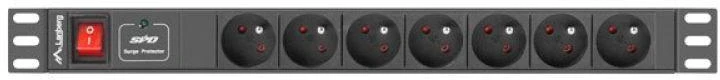 LANBERG PDU-07E-0200-IEC-BK PDU 1U 10A 7 sockets French 2m Juodas