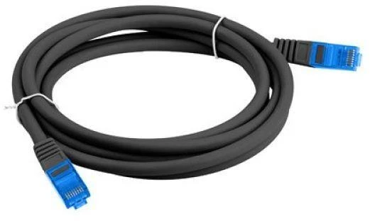LANBERG patchcord cat.6A FTP LSZH CCA 0.5m juodas