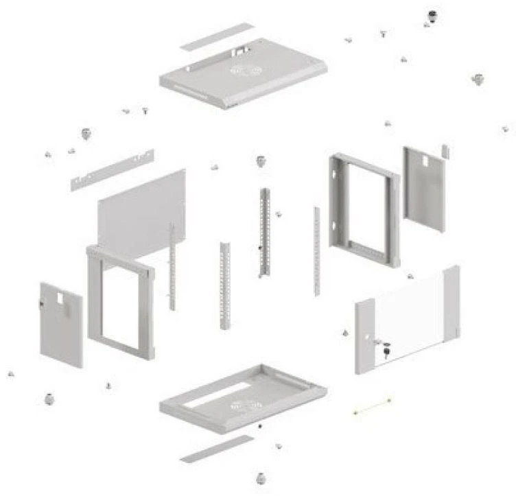 Lanberg prie sienos montuojama rack spintelė 19" 4U 540x350 su stiklinėmis durelėmis