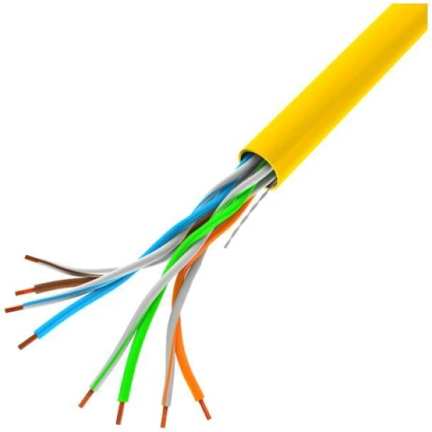 LANBERG LAN kabelis UTP 100Mb/s 305m kietas CCA geltonas