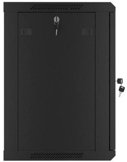 LANBERG sieninė spintelė 19 colių 12U 600x450 plieninės durys juodas plokščias paketas