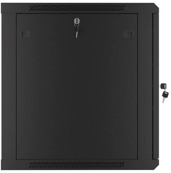 LANBERG sieninė spintelė 19 colių 12U 600x600 plieninės durys juodas plokščias paketas