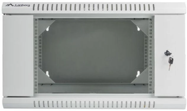 LANBERG WF02-6606-10S sieninis dvigubos sekcijų stelažas 19 colių plokščias paketas 6U/600x600mm pilkas