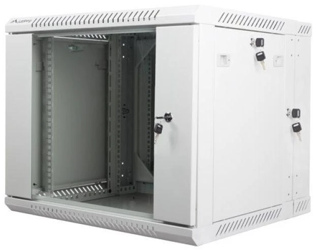 LANBERG WF02-6609-10S sieninis dvigubos sekcijų stelažas 19 colių plokščias paketas 9U/600x600mm pilkas