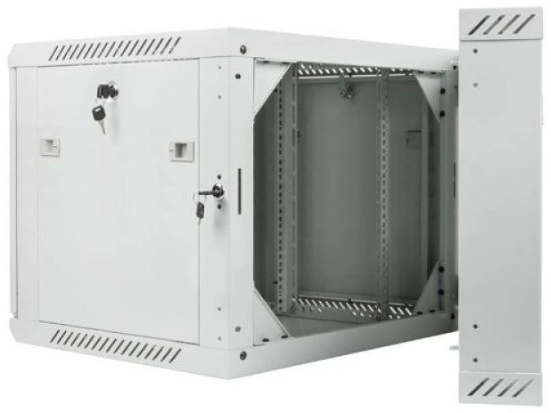 LANBERG WF02-6609-10S sieninis dvigubos sekcijų stelažas 19 colių plokščias paketas 9U/600x600mm pilkas