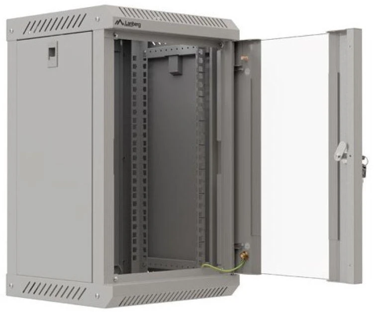Lanberg 10 colių 9U 300x300 rutulinės pakabinamos spintelės stiklinės durys (plokščia pakuotė)