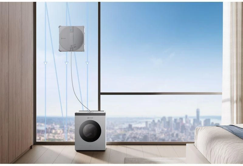 Langų valymo robotas Ecovacs WINBOT W3 OMNI, Baltas/sidabrinis