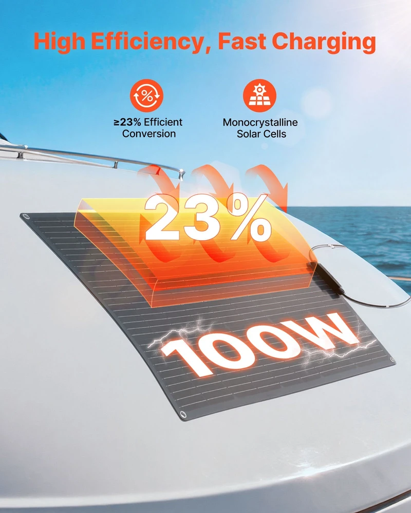 VEVOR Lankstus 100W saulės modulis su MC4 jungtimi