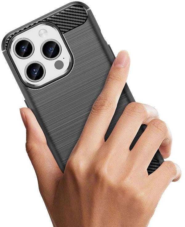 Hurtel Flexible carbon pattern case Apple iPhone 15 Pro Carbon dėklas – dėklas telefonui juodos spalvos