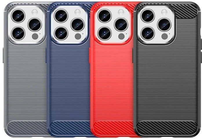 Hurtel Flexible carbon pattern case Apple iPhone 15 Pro Carbon dėklas – dėklas telefonui juodos spalvos