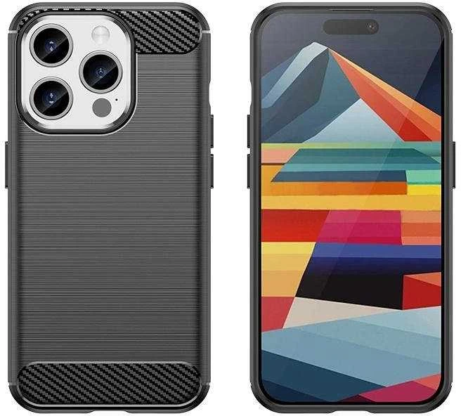 Hurtel Flexible carbon pattern case Apple iPhone 15 Pro Carbon dėklas – dėklas telefonui juodos spalvos