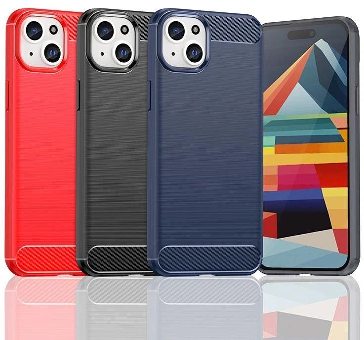 Hurtel Flexible carbon pattern Apple iPhone 15 Plus Carbon – dėklas telefonui mėlynos spalvos