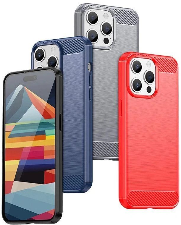 Hurtel Flexible carbon pattern Apple iPhone 15 Pro Max Carbon – dėklas telefonui juodos spalvos