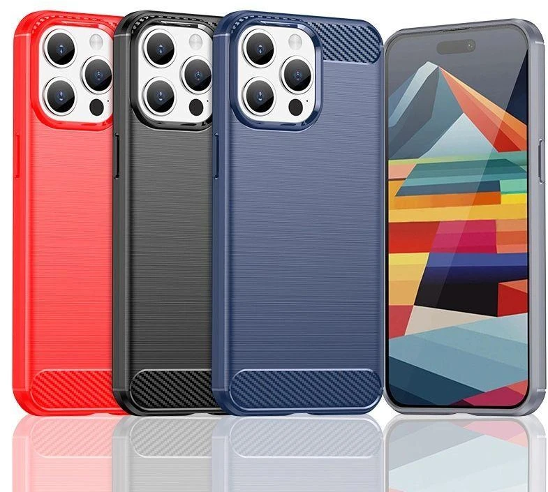 Hurtel Flexible carbon pattern Apple iPhone 15 Pro Max Carbon – dėklas telefonui mėlynos spalvos