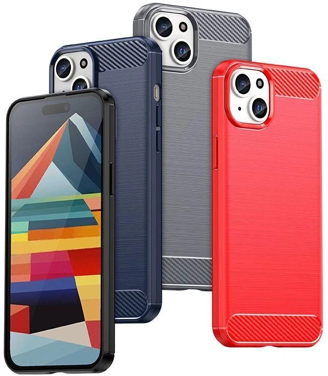 Hurtel Flexible carbon pattern Apple iPhone 15 Plus Carbon – dėklas telefonui mėlynos spalvos
