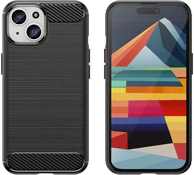 Hurtel Flexible Carbon carbon pattern Apple iPhone 15 – dėklas telefonui mėlynos spalvos