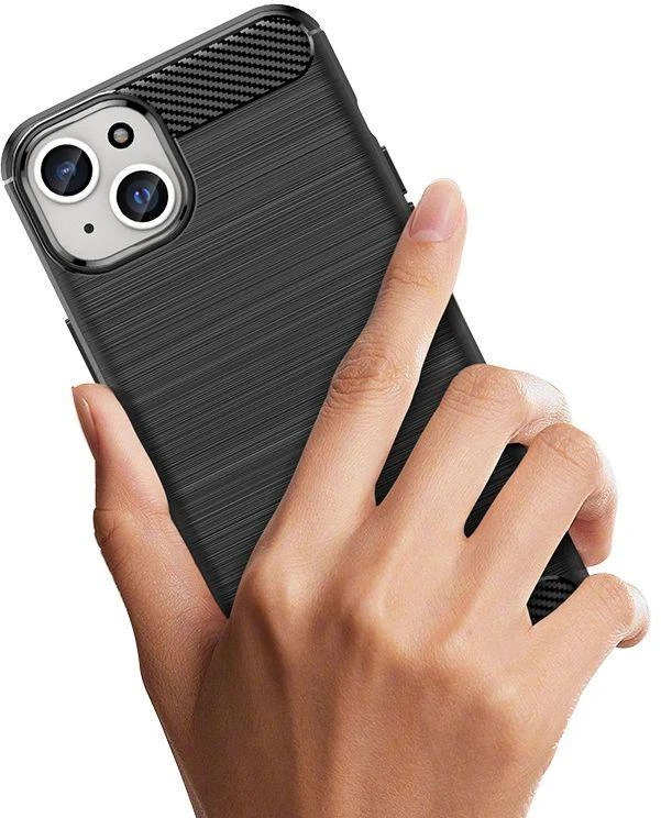 Hurtel Flexible carbon pattern case Apple iPhone 15 Plus Carbon dėklas – dėklas telefonui juodos spalvos