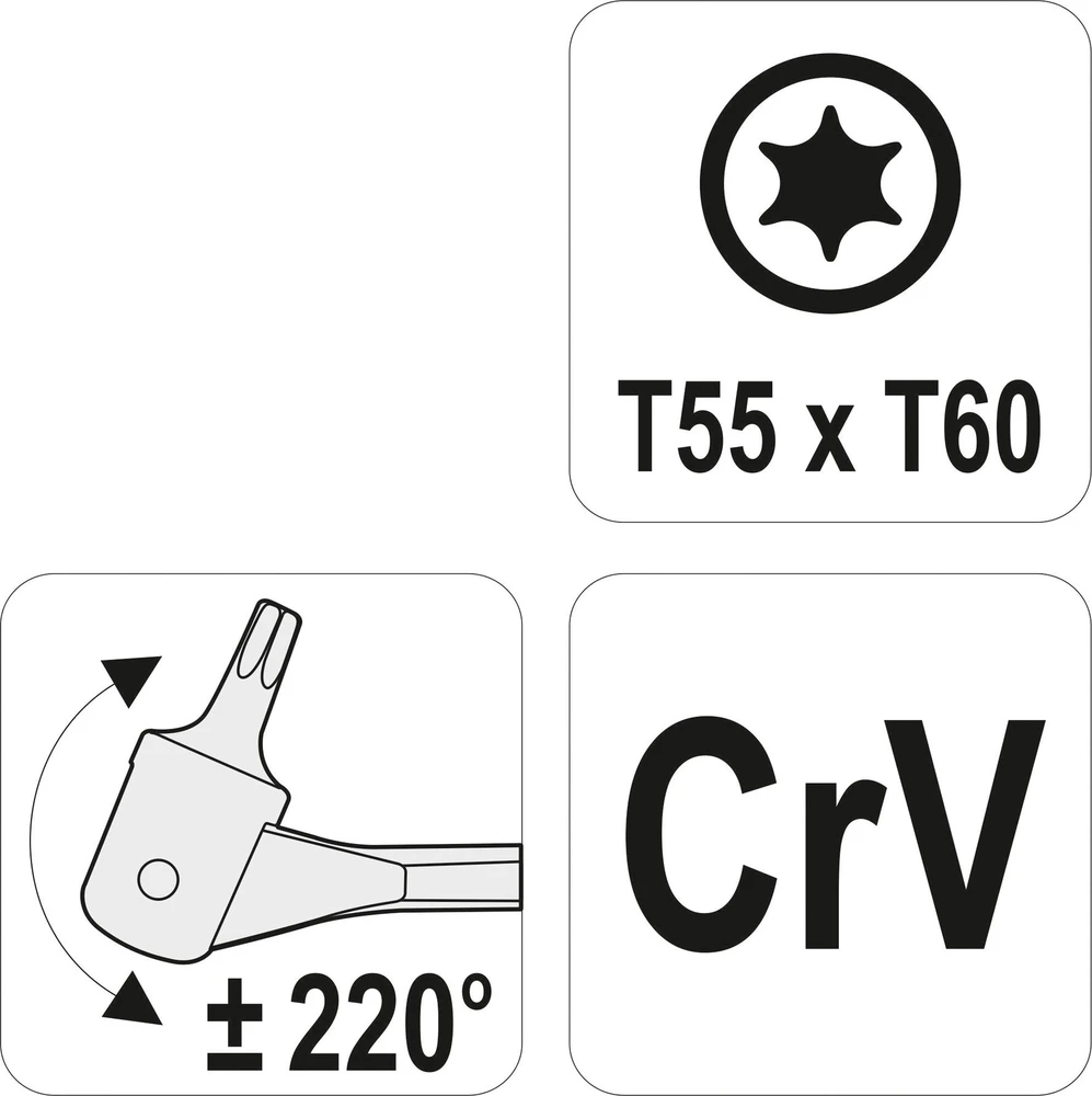 Yato LANKSTUS DVIGALVIS RAKTAS | T-STAR (TORX) | T55 × T60 (YT-05315)