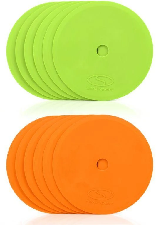 Lankstūs lauko žymekliai - apvalūs 15 cm - 6x žali, 6x oranžiniai SMJ sport ZPO-OG