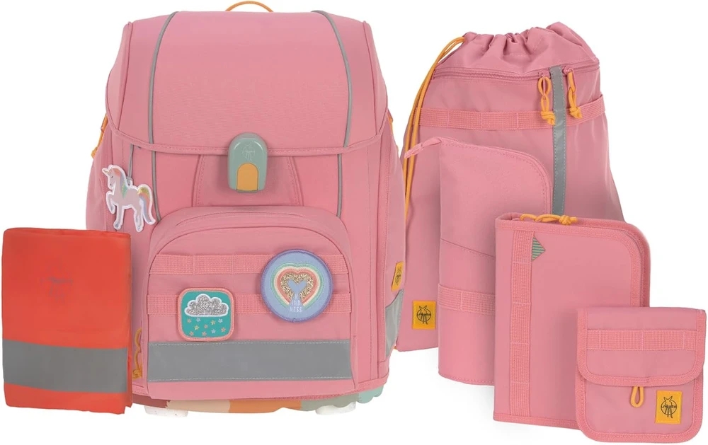 LÄSSIG mokyklinės kuprinės rinkinys Boxy Unique, 21 l, 30 x 25 x 41,5 cm