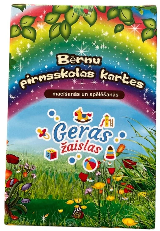 Latviškai įgarsintos lavinamosios kortelės + aparatas Geras Žaislas