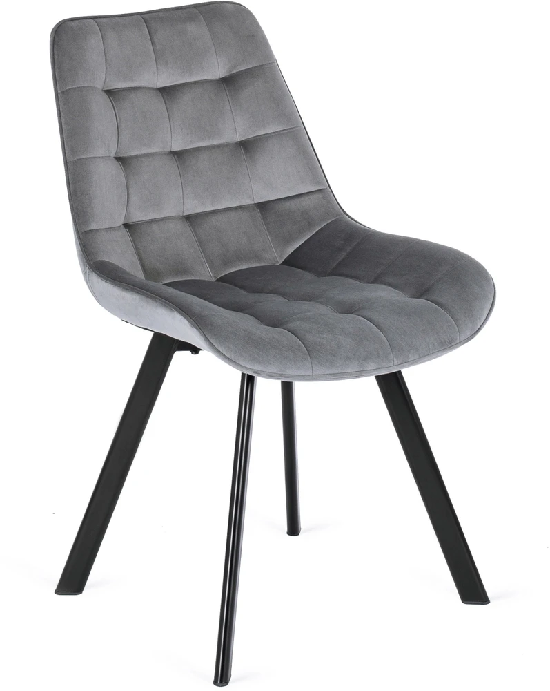 Lauko baldų komplektas Mebel Elite Stalo ir 4 kėdžių komplektas CLARK ir RICK, 120–160 cm, juodas ir pilkas