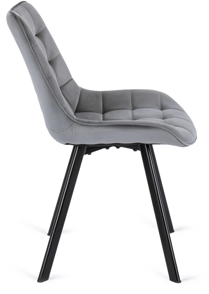 Lauko baldų komplektas Mebel Elite Stalo ir 4 kėdžių komplektas CLARK ir RICK, 120–160 cm, juodas ir pilkas