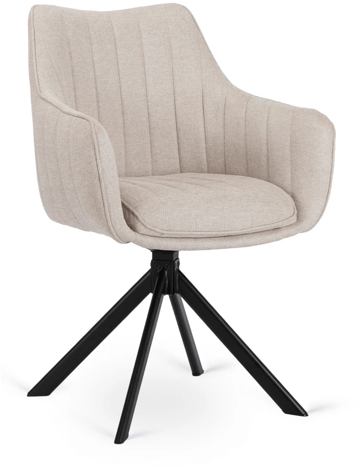 Lauko baldų komplektas IBIZA išskleidžiamo stalo komplektas, 160–240 cm, juodas marmuras, ir 4 apmuštos kėdės, MUMBAI, kreminės spalvos, modernus