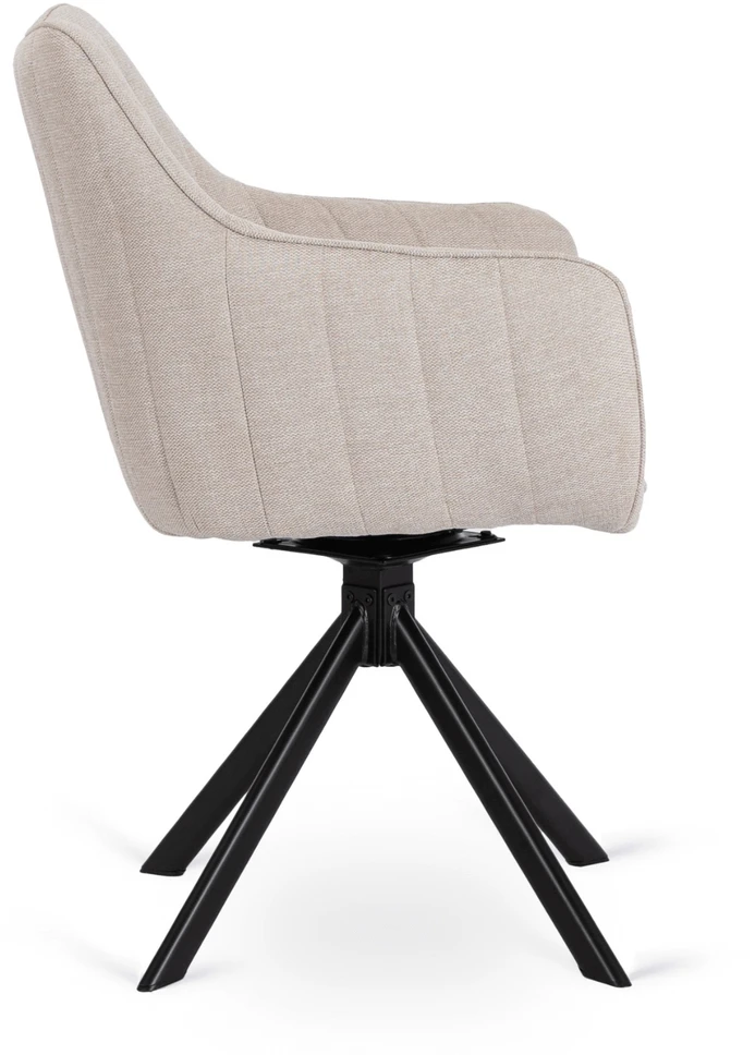 Lauko baldų komplektas IBIZA išskleidžiamo stalo komplektas, 160–240 cm, juodas marmuras, ir 4 apmuštos kėdės, MUMBAI, kreminės spalvos, modernus