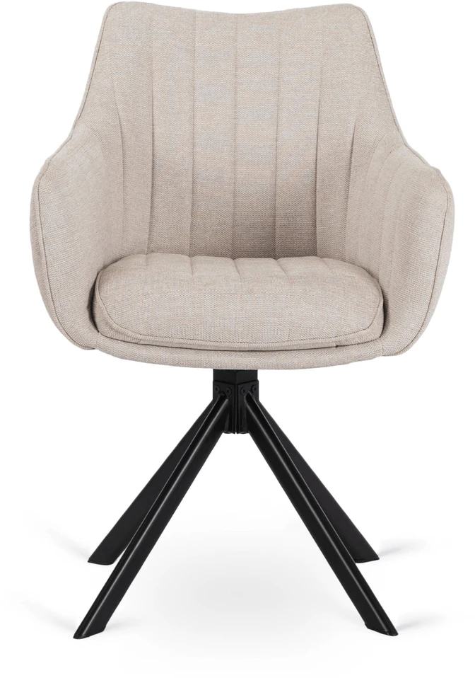 Lauko baldų komplektas IBIZA išskleidžiamo stalo komplektas, 160–240 cm, juodas marmuras, ir 4 apmuštos kėdės, MUMBAI, kreminės spalvos, modernus